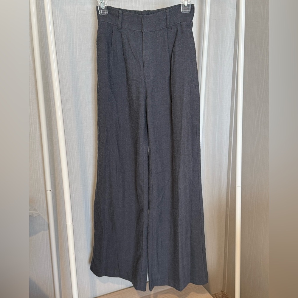 Abercrombie & Fitch Charcoal Gray Wide Leg Trousers